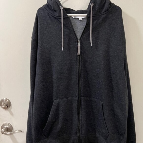 Colosseum Dark Gray Fleece Drawstring Kangaroo Pocket Hoodie Sweater Size XL - Picture 3 of 12